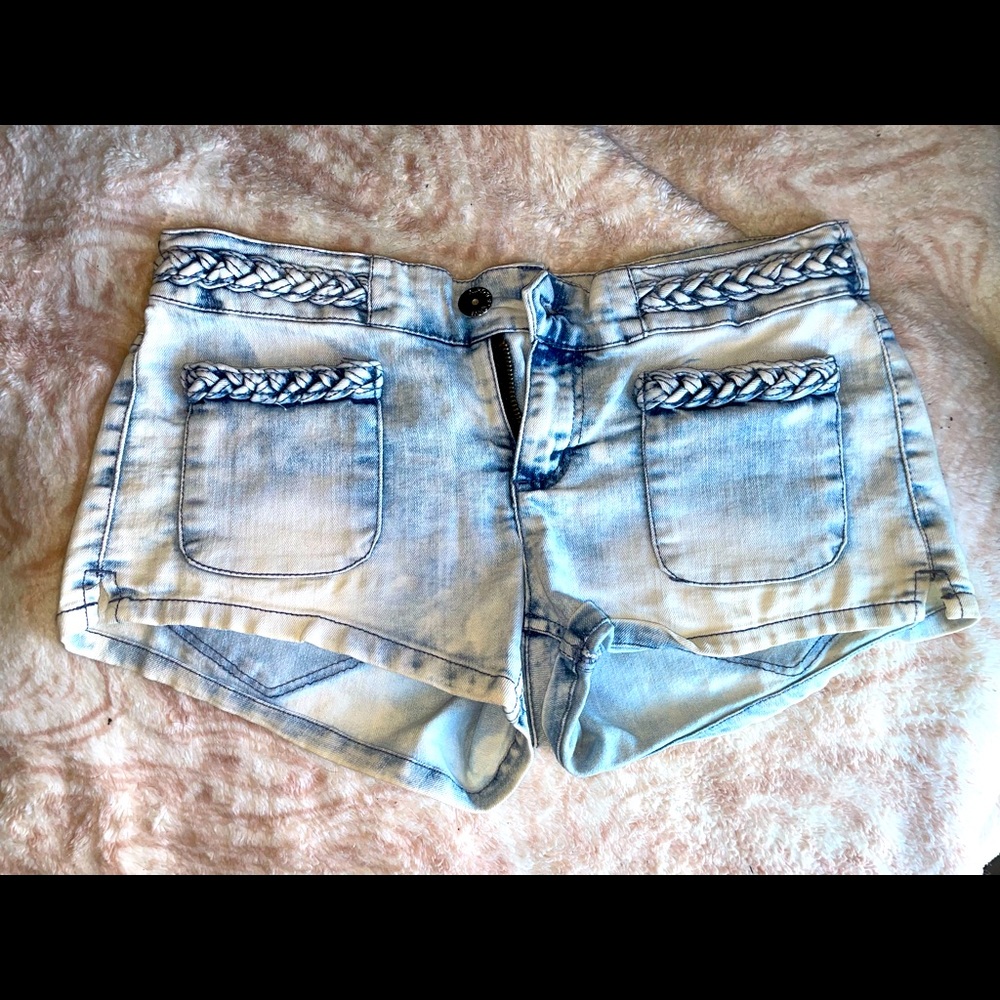 Acid wash shorts